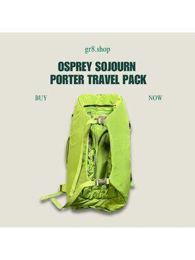 Osprey Sojourn Porter Travel Pack Backpack 70L Lime Green Lightweight Durable